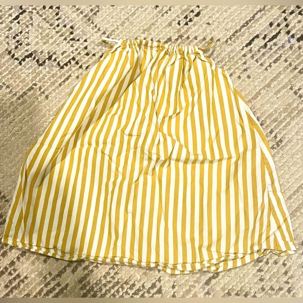 Marigold and white striped dress, 12 months old